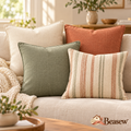 Beasew™ Warm-Tone Sofa Pillow Cover Set — view 4