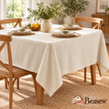 Beasew™ Warm Ivory Linen-Look Tablecloth — view 4