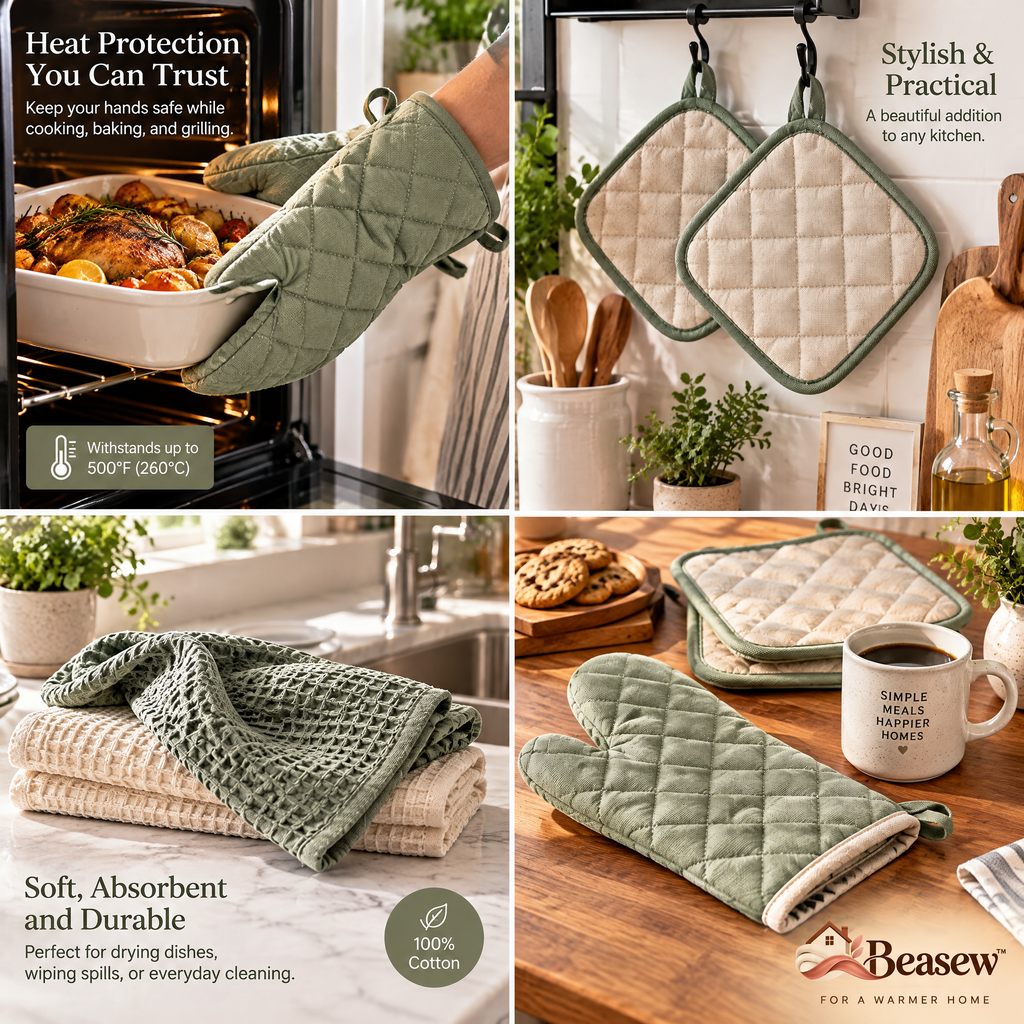 Beasew™ Soft Quilted Kitchen Textile Set — view 2