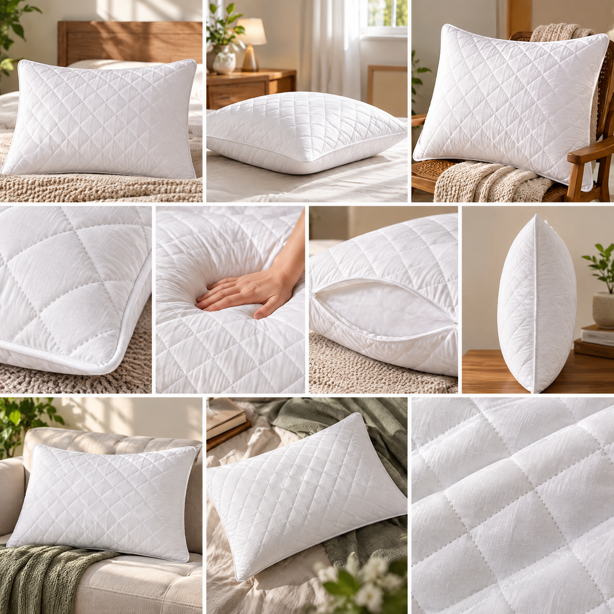Beasew™ Quilted Cotton Pillow Pair — view 2