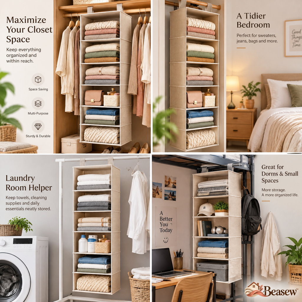 Beasew™ 6-Shelf Hanging Closet Organizer — view 2